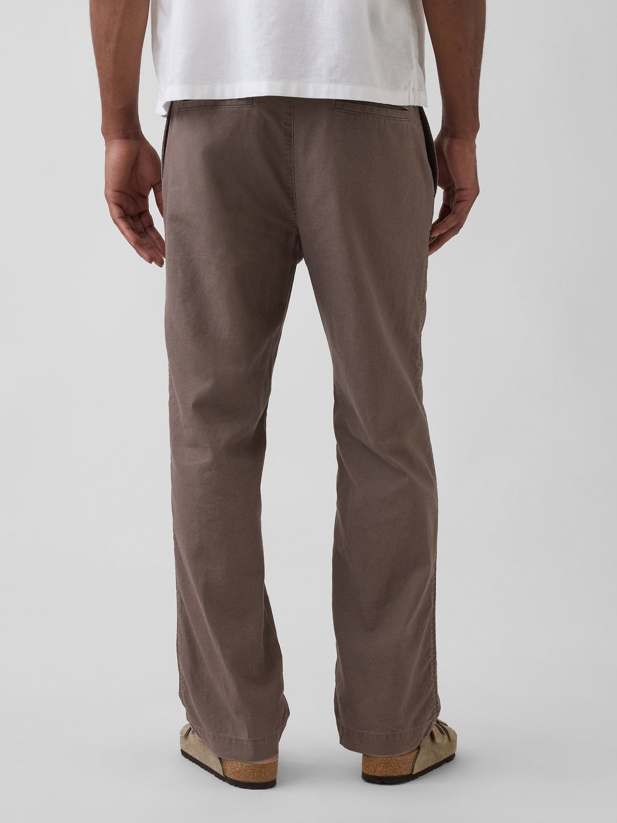 Krem Keten Karışımlı Relaxed Taper Easy Pantolon