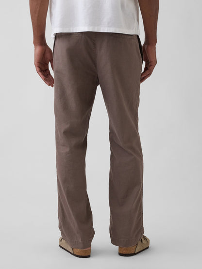 Krem Keten Karışımlı Relaxed Taper Easy Pantolon