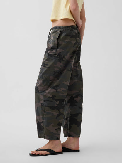 Kamuflaj Mid Rise Twill Easy Barrel Utility Pantolon