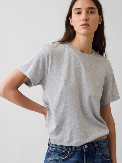 Lacivert Supima® Pamuk Relaxed T-shirt