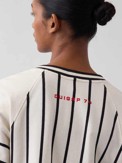 Kırık Beyaz Ouigap Heavyweight Crop T-shirt