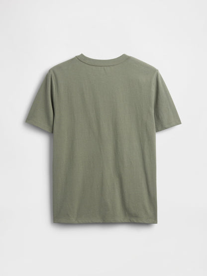 Haki Grafik Baskılı T-shirt
