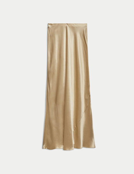 Regular Fit Midi Saten Etek