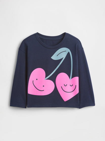 Lacivert Mix & Match Relaxed Grafik T-shirt