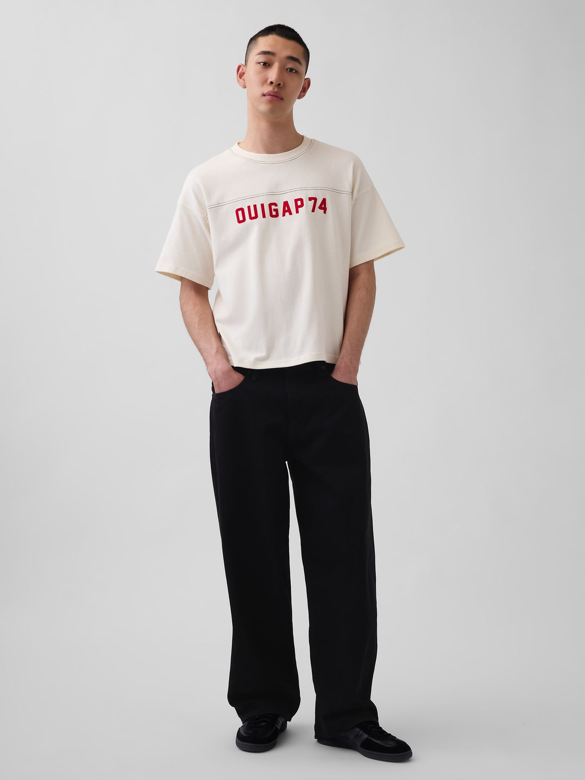 Krem Ouigap Heavyweight Crop Logo T-shirt