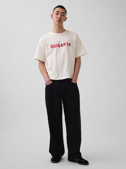 Krem Ouigap Heavyweight Crop Logo T-shirt