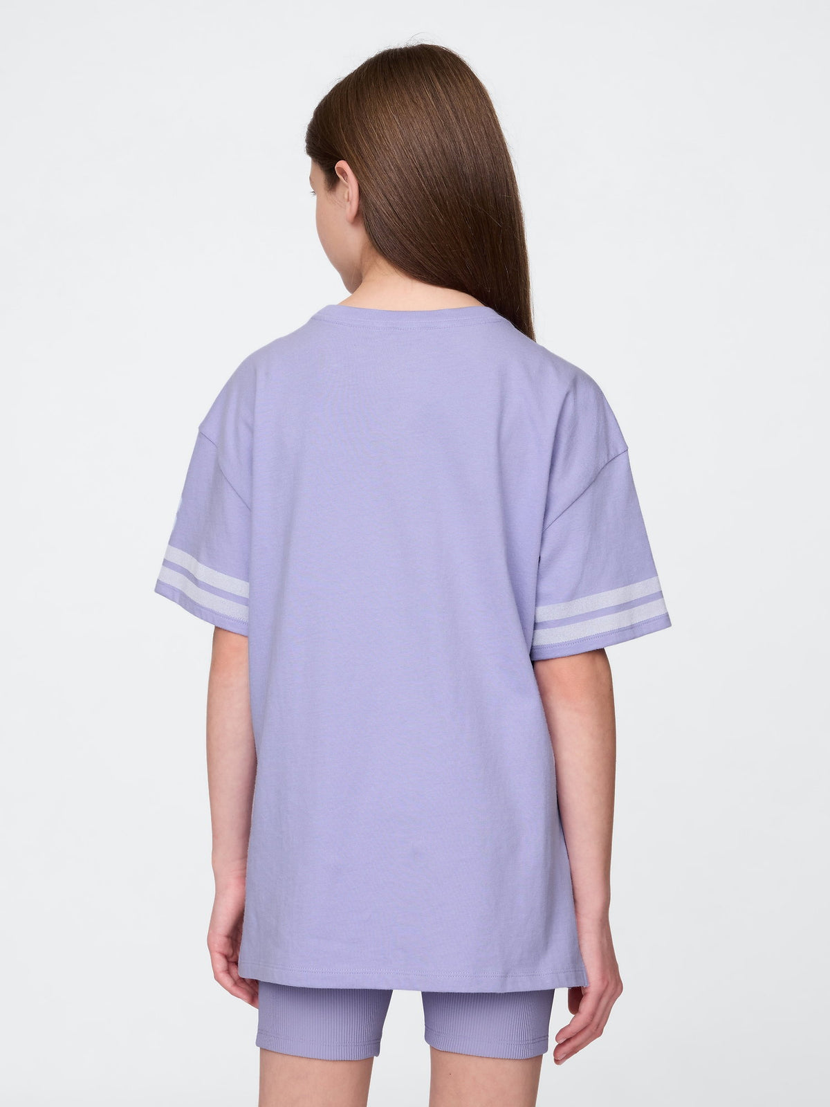 Lila Varsity Grafik Tunik T-shirt