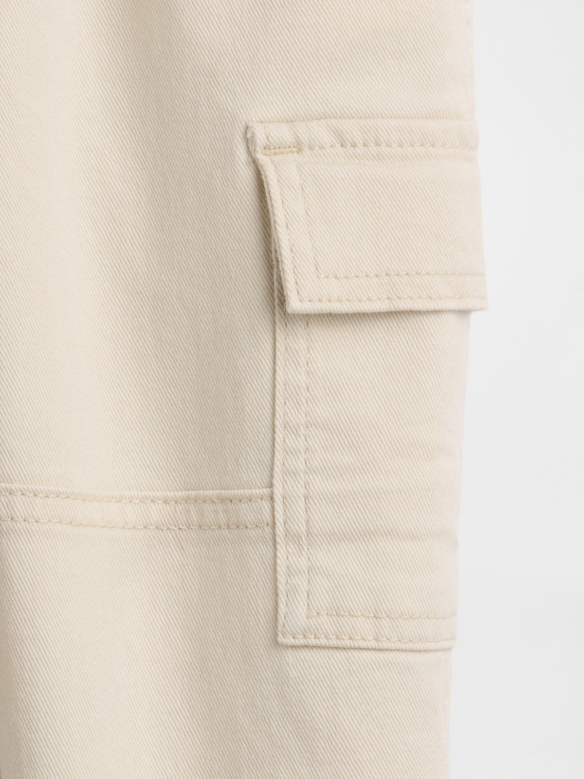 Krem Baggy Kargo Jean Pantolon