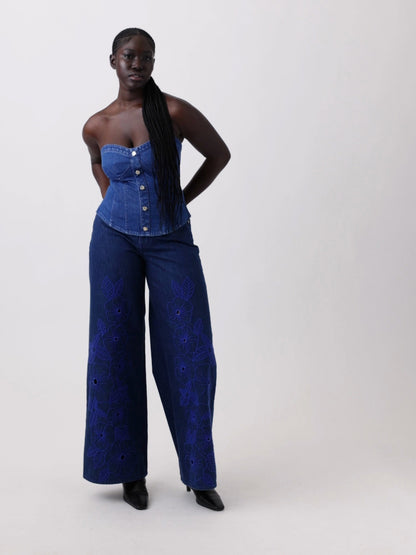 Mavi Gap × Hfr Denim Korse Bluz By Atelier Ndigo
