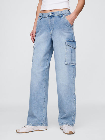 Mavi Mid Rise '90s Loose Kargo Jean Pantolon