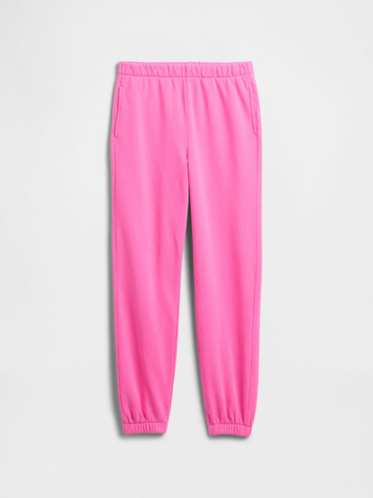 Pembe Relaxed Fleece Eşofman Altı