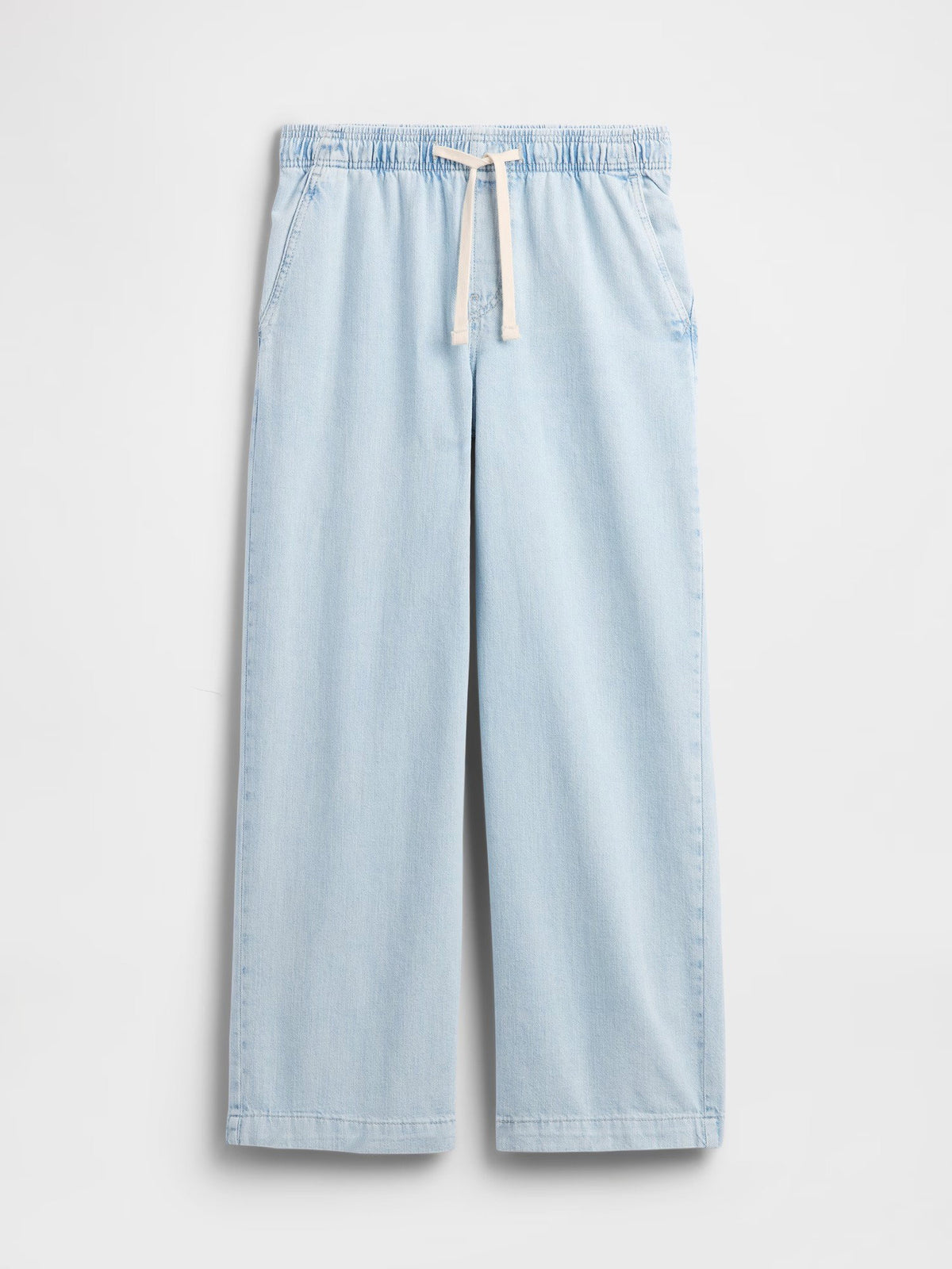 Açık Mavi High Rise Pull-on Wide-leg Jean Pantolon