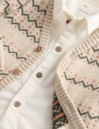 3 Parça Fair Isle Takım (0–3 Yaş)