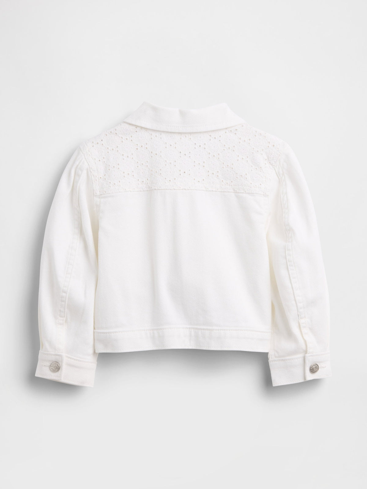 Beyaz Eyelet Denim Ceket