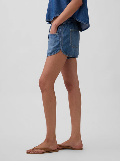 Mavi Mid Rise Ultrasoft Denim Easy Dolphin Şort
