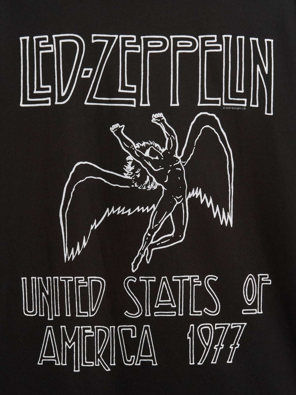 Siyah Led Zeppelin Relaxed Grafik Baskılı T-shirt