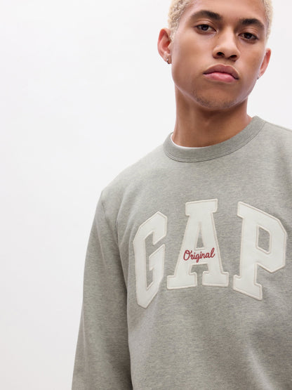 Koyu Gri Gap Logo Bisiklet Yaka Sweatshirt
