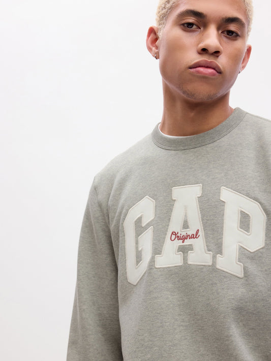 Koyu Gri Gap Logo Bisiklet Yaka Sweatshirt