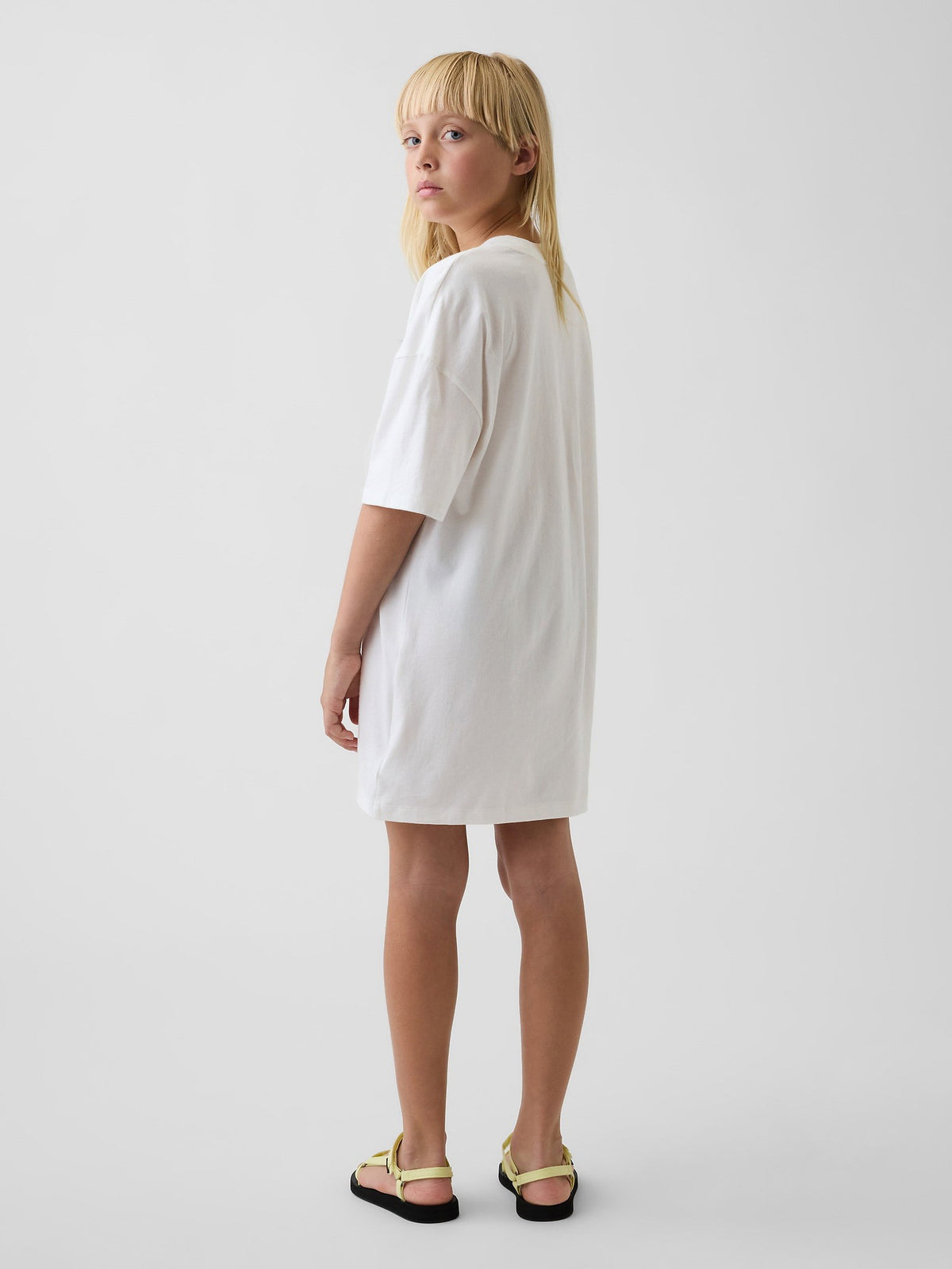 Beyaz Kids Oversized Gap Logo T-shirt Elbise