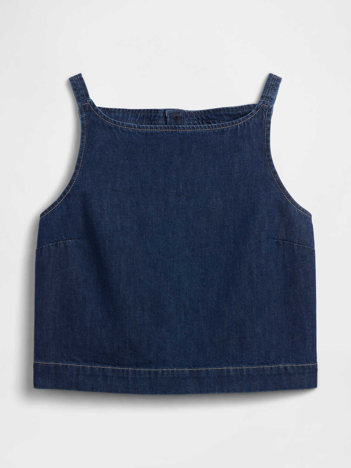 Koyu Mavi Denim Shell Kolsuz Bluz