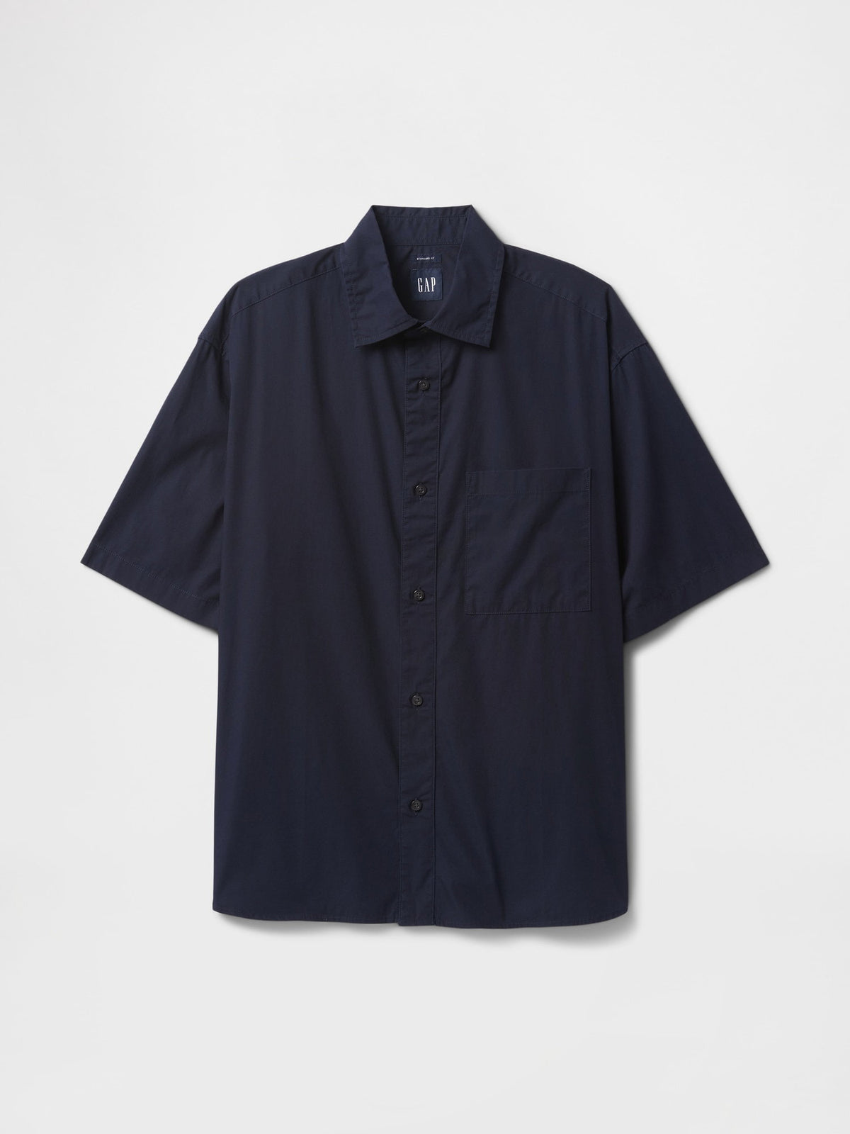 Lacivert Organik Pamuk Oversize Poplin Gömlek