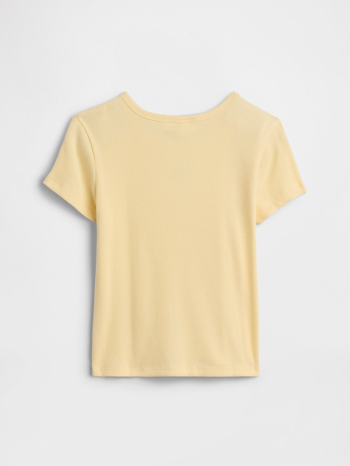 Sarı Kids Ribbed Bisiklet Yaka T-shirt