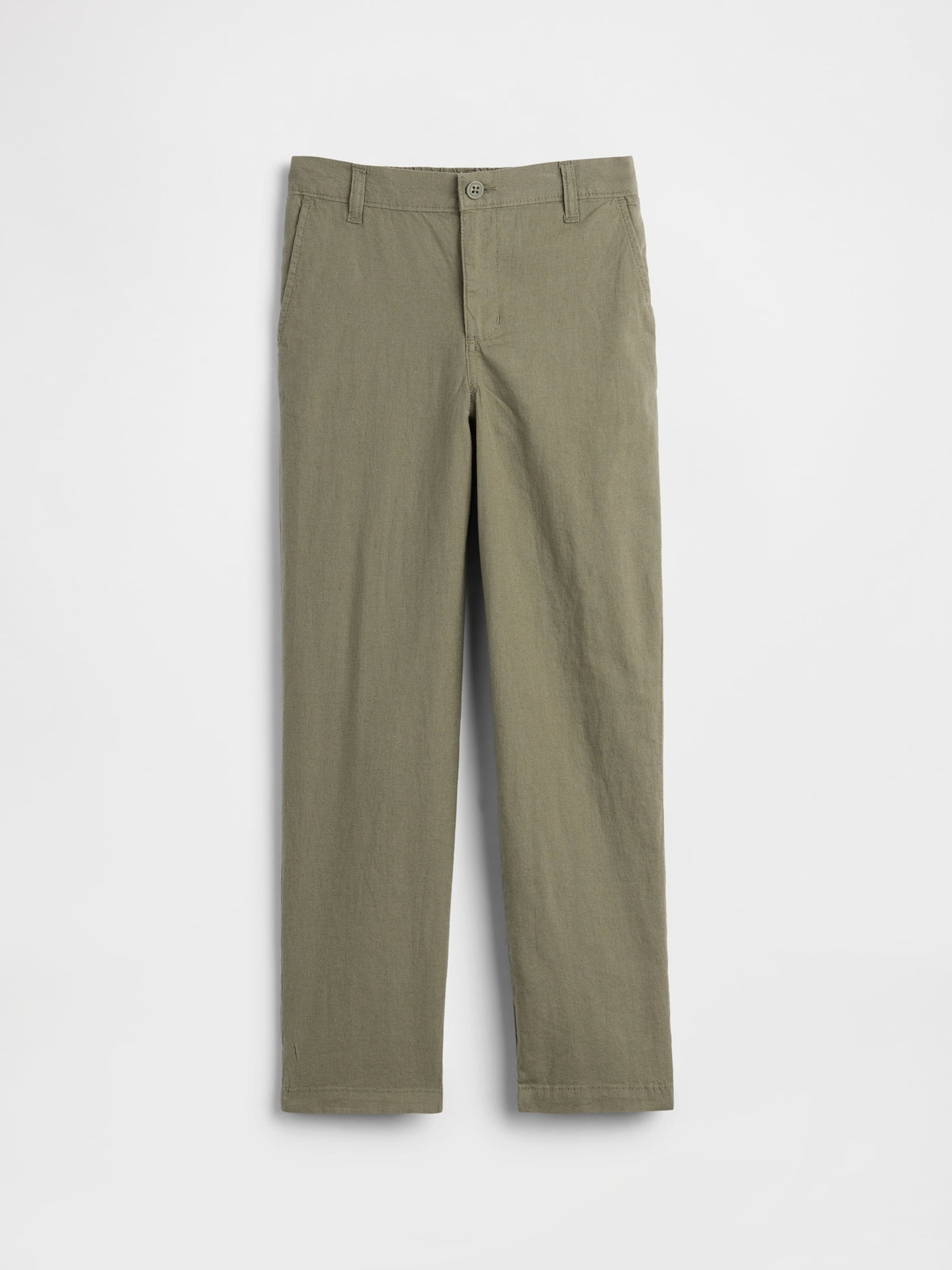 Haki Relaxed Keten Karışımlı Pantolon