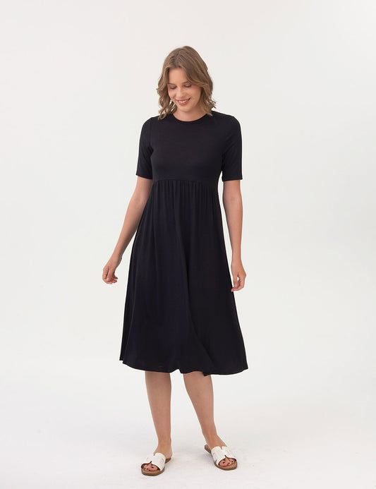 Relaxed Fit Midi Örme Elbise
