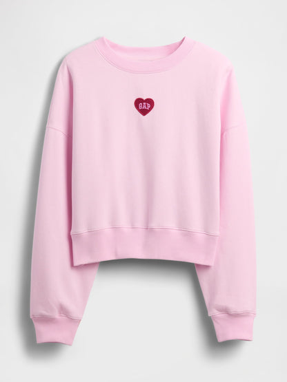 Pembe Vintagesoft Oversized Heart Logo Wedge Sweatshirt