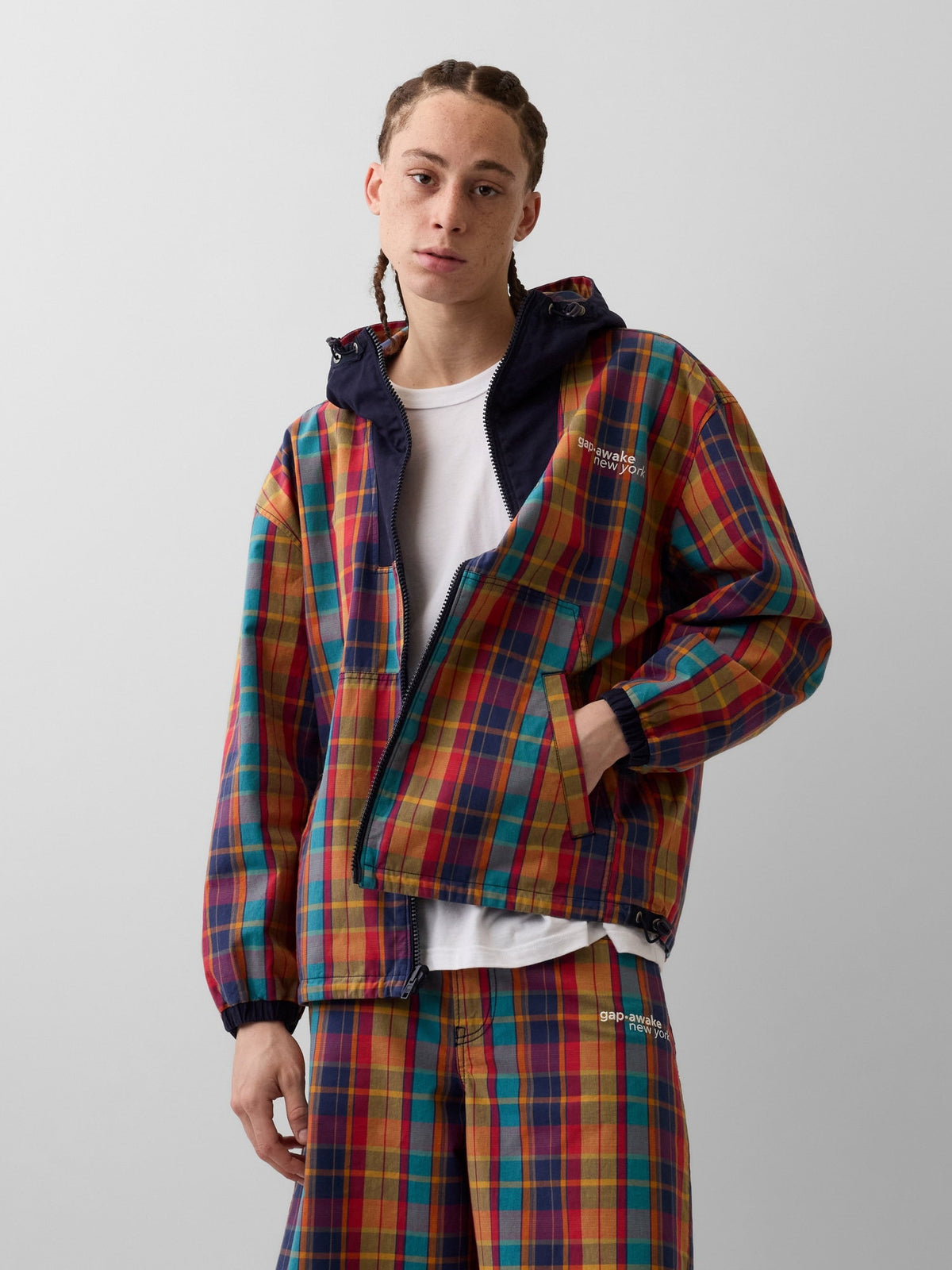 Çok Renkli Gap × Awake Ny Oversized Çift Taraflı Kanvas Ceket