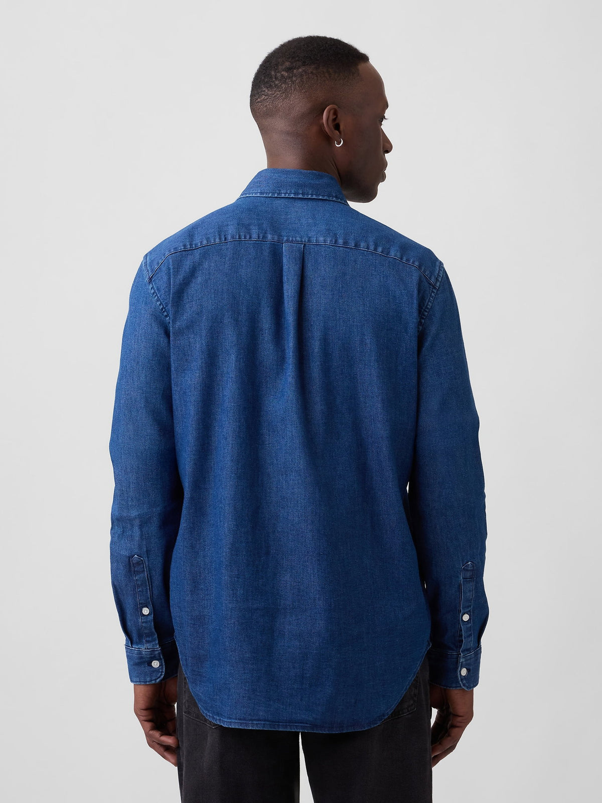 Koyu Mavi Relaxed Denim Gömlek