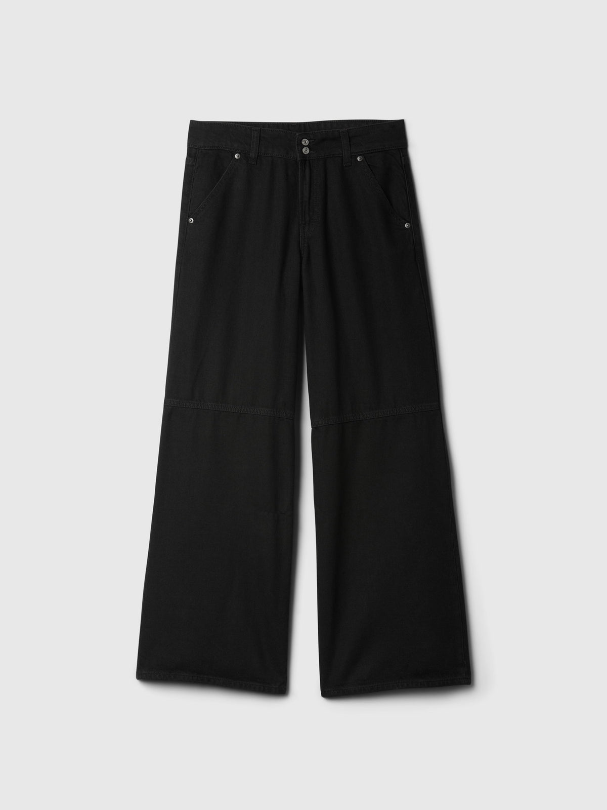 Siyah Mid Rise Ultrasoft Baggy Jean Pantolon