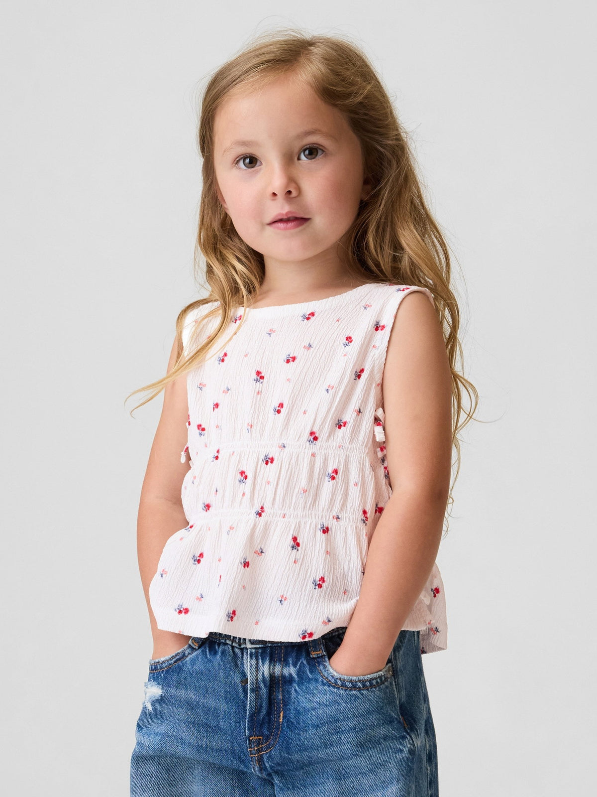 Beyaz Crinkle Örgü Fiyonk T-shirt