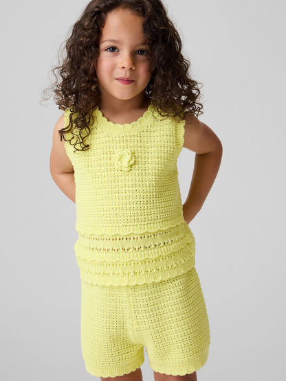 Sarı Crochet Askılı Üst