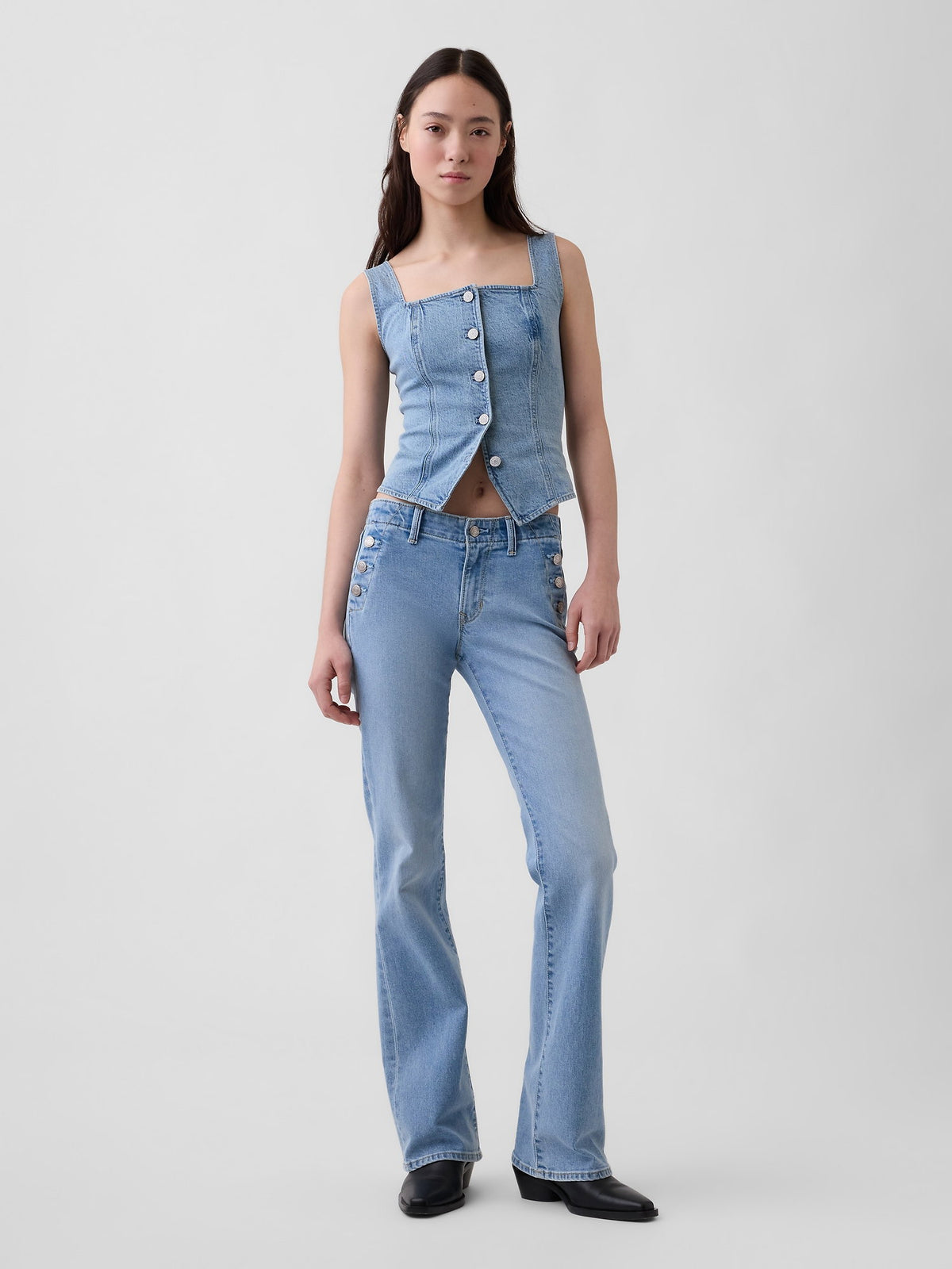Açık Mavi Low Rise Long & Lean Sailor Jean Pantolon