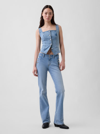 Açık Mavi Low Rise Long & Lean Sailor Jean Pantolon