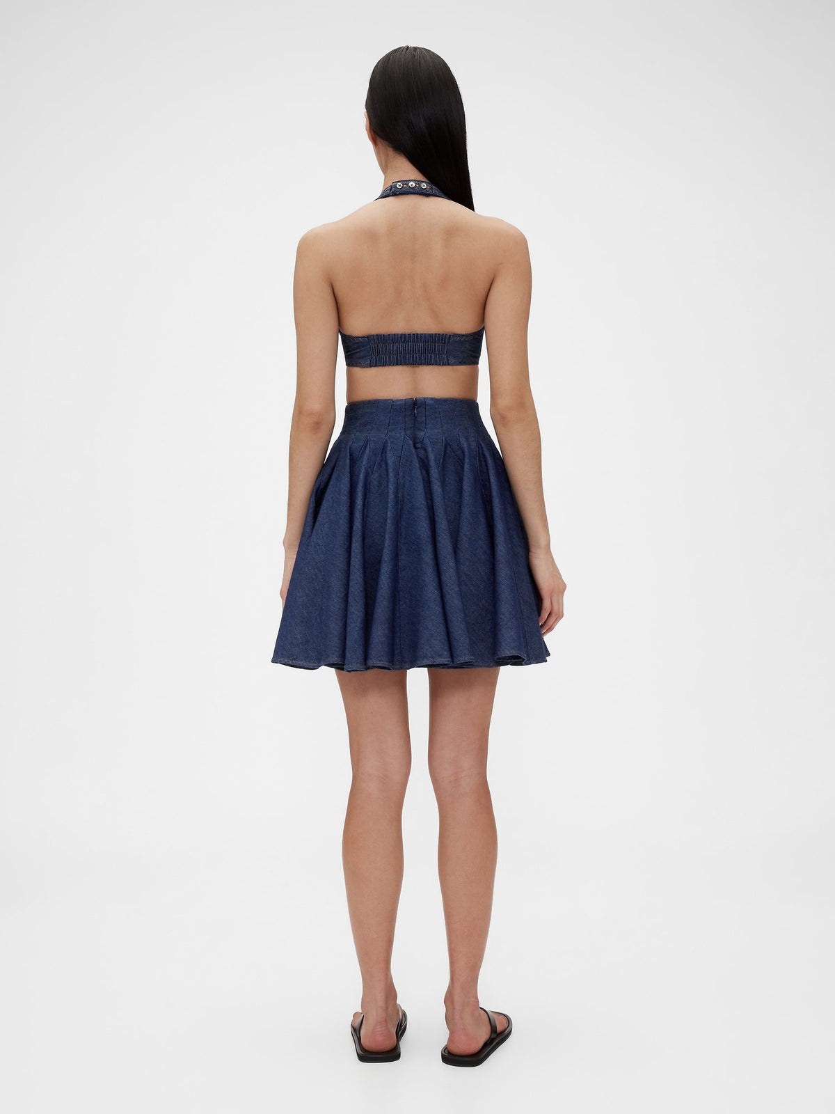 Lacivert Gapstudio Pileli Denim Mini Etek