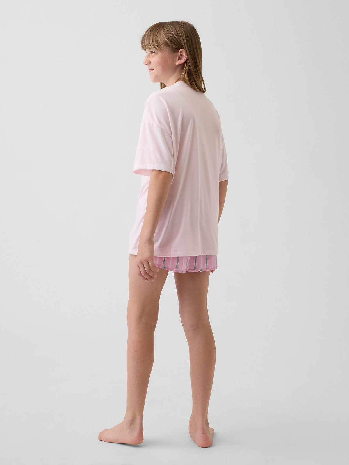 Pembe Recycled Logo Pijama Şort Seti