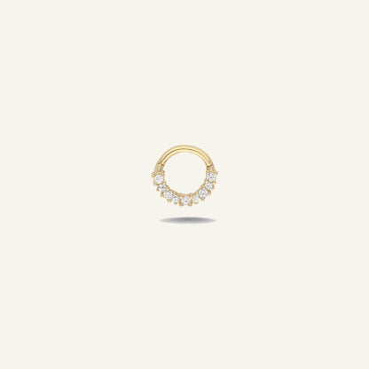 Alterna Sıralı Taşlı Altın Halka Helix Piercing 6 Mm