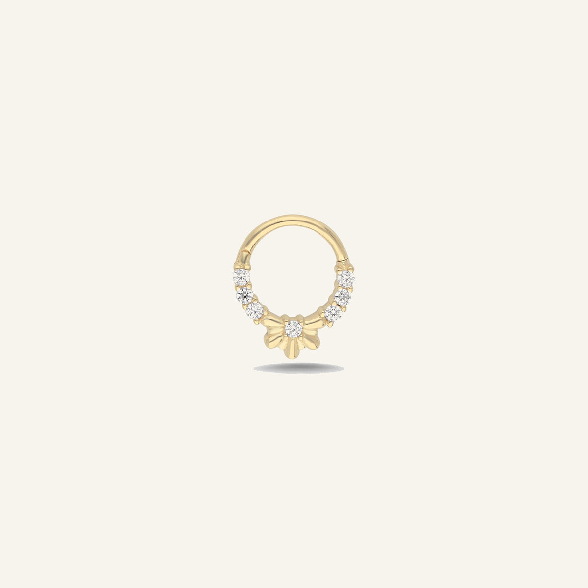 Antique Glow Modern Tasarım Taşlı Altın Halka Helix Piercing