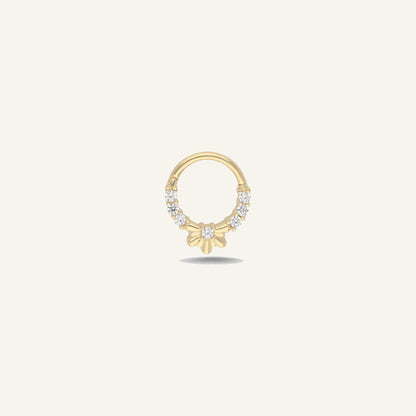 Antique Glow Modern Tasarım Taşlı Altın Halka Helix Piercing
