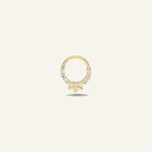 Antique Glow Modern Tasarım Taşlı Altın Halka Helix Piercing