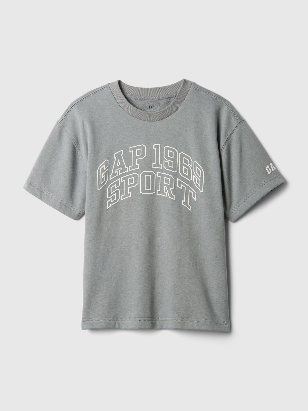 Gri Gap Logo Grafikli Kısa Kollu Sweatshirt