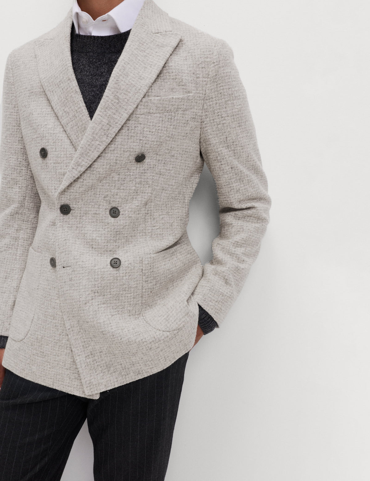 Yün-pamuk Karışımlı Ekose Detaylı Blazer