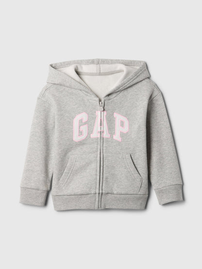Gri Gap Relaxed Logo Fermuarlı Sweatshirt
