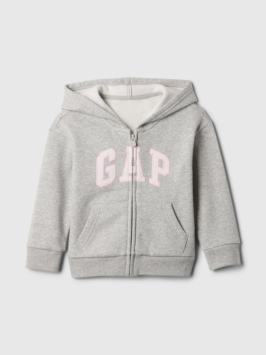 Gri Gap Relaxed Logo Fermuarlı Sweatshirt