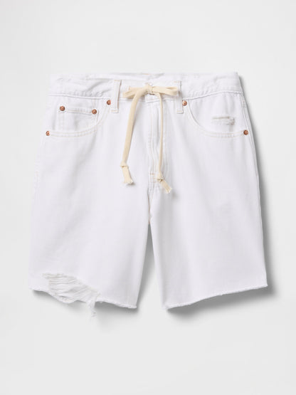 Beyaz 8 Mid Rise '90s Loose Denim Bermuda Şort