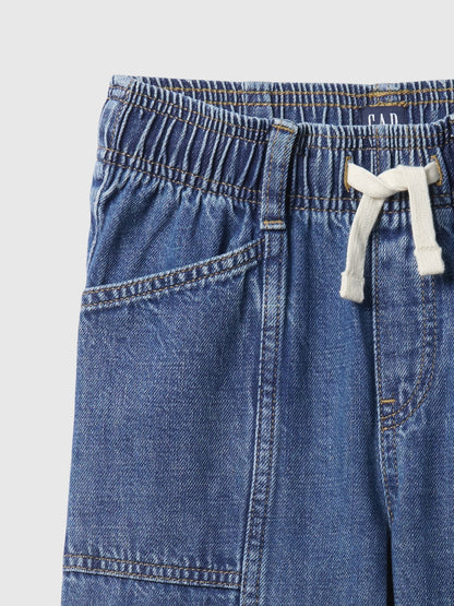 Lacivert Wide Leg Jean Pantolon