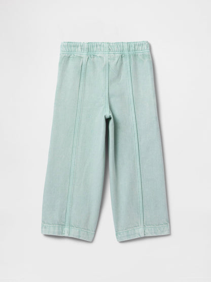 Açık Mavi Ultrasoft Pull-on Baggy Wide-leg Jean Pantolon