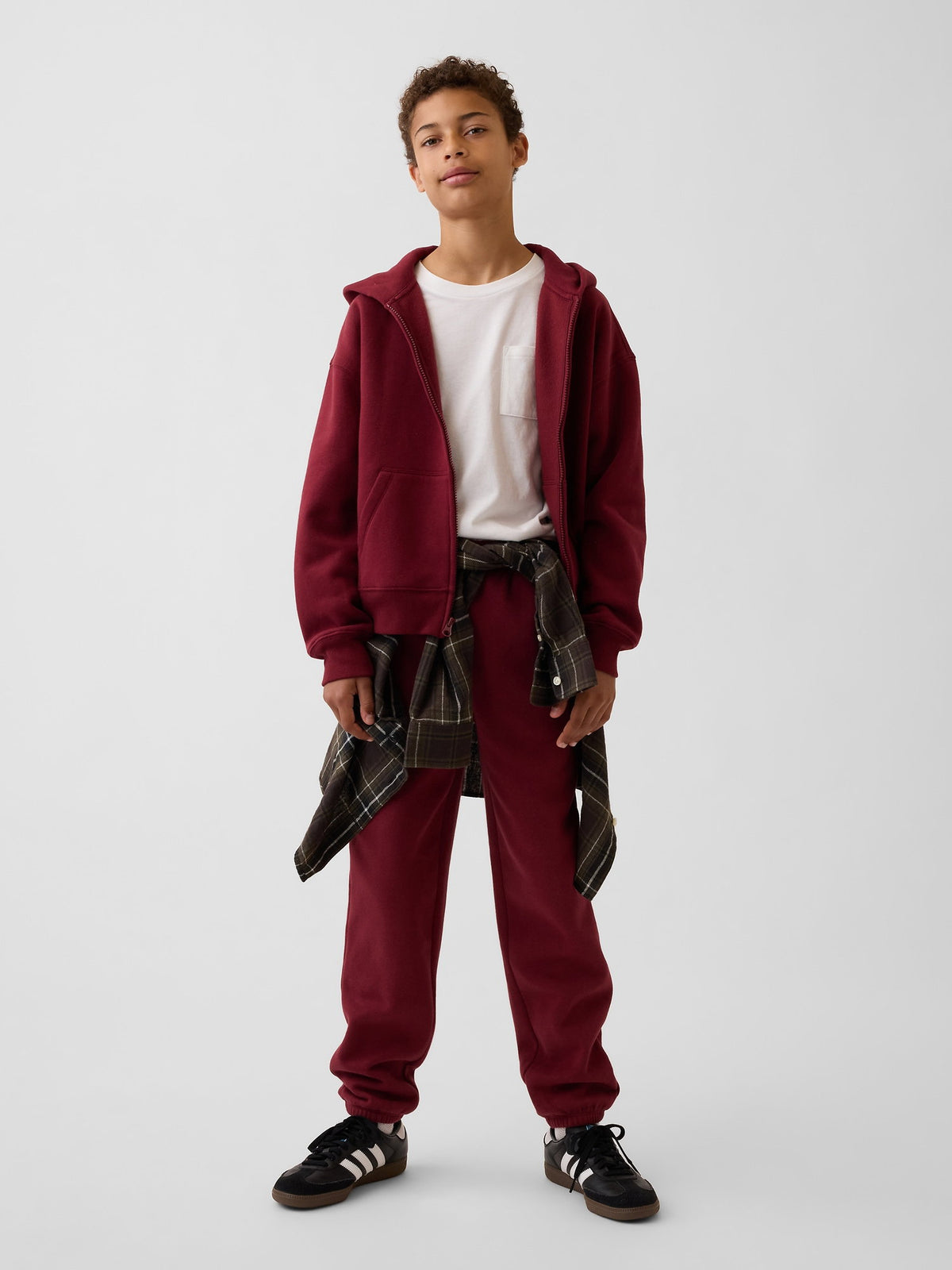 Bordo Vintagesoft Fermuarlı Sweatshirt